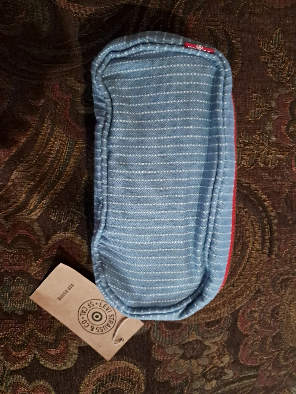 Levi's Strauss & Co. Blue and Red Striped Zip Pouch